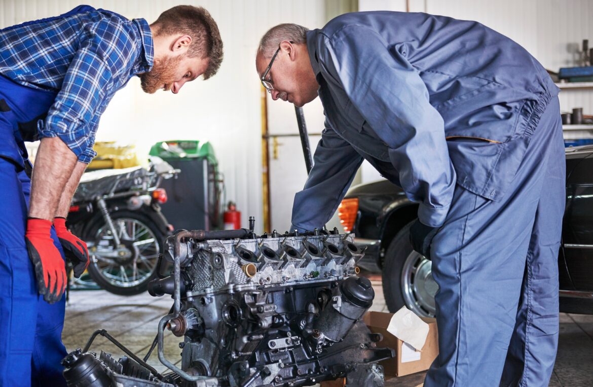 Trying to repair car's engine