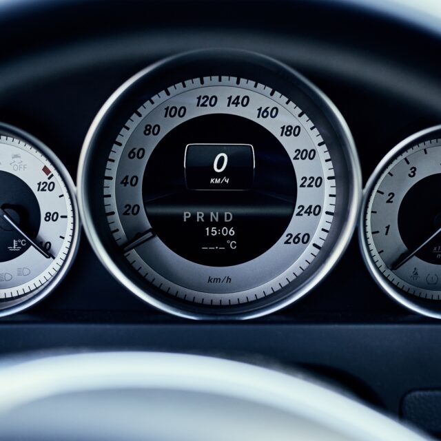 Modern car dashboard front view close up
