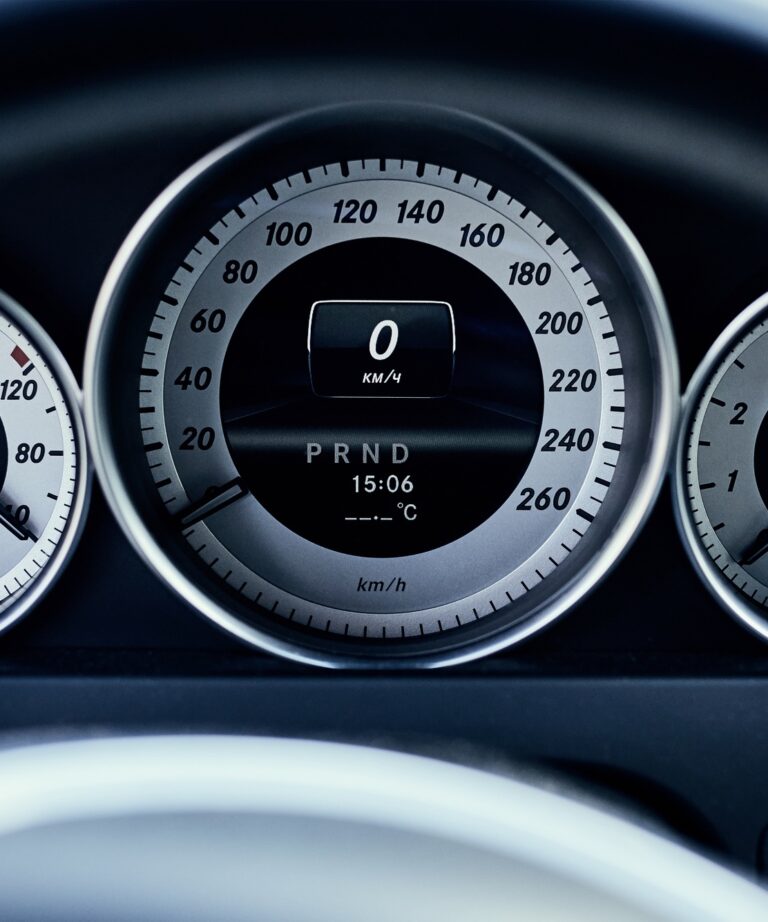 Modern car dashboard front view close up