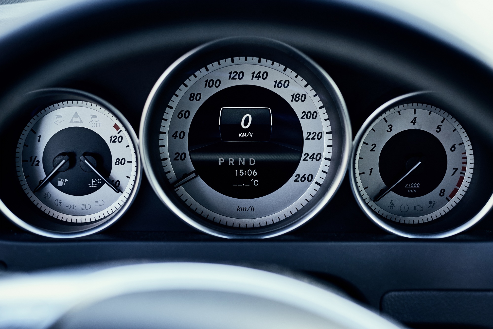 Modern car dashboard front view close up