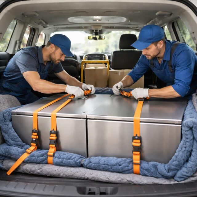 découvrez les astuces des déménageurs pour transporter un frigo couché en toute sécurité dans votre voiture et éviter tout dommage pendant le trajet.