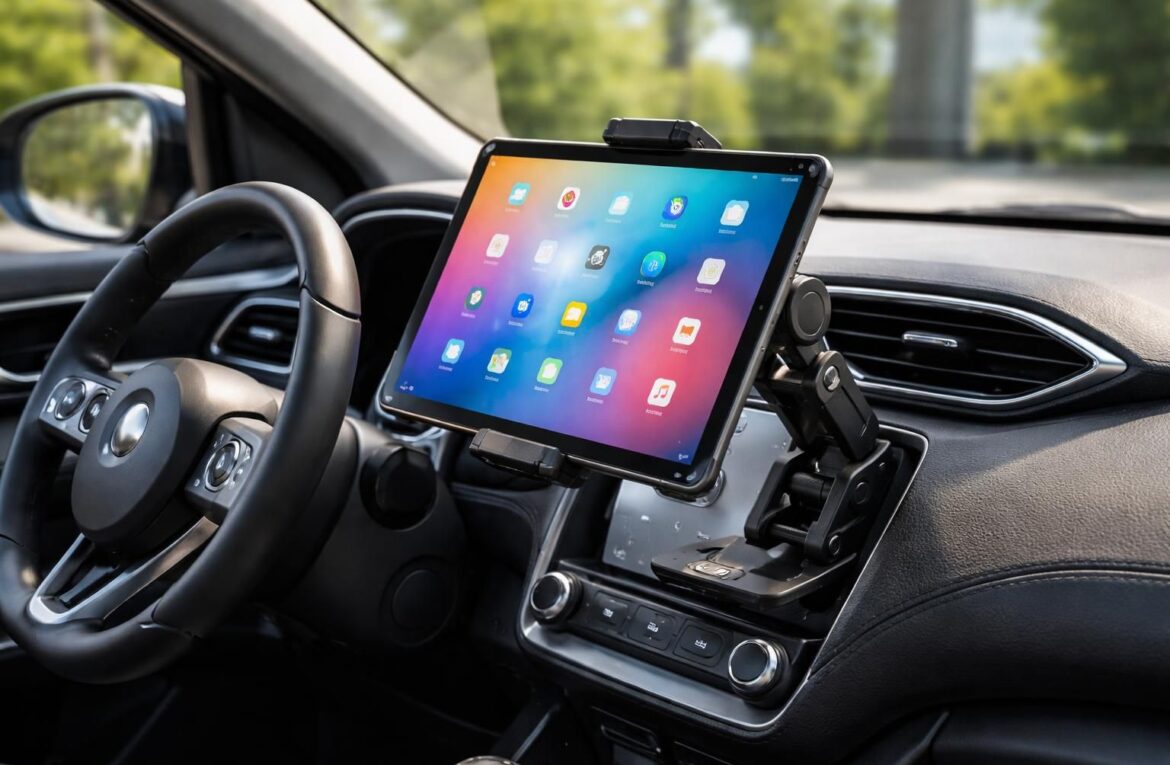 Une tablette tactile bien fixée en voiture : supports qui tiennent vraiment