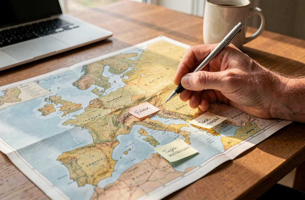 Carte routière de l'Europe avec comparaison des pays à autoroutes gratuites et payantes